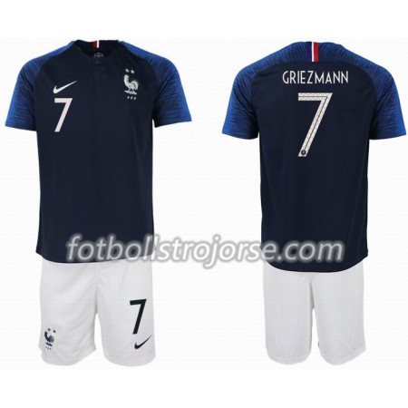 Frankrike Matchtröjor GRIEZMANN 7 2 star Barn Hemma Fotbollströja VM 2018 Frankrike Matchtröjor GRIEZMANN 7 2 star Barn Hemma Fotbollströja VM 2018
